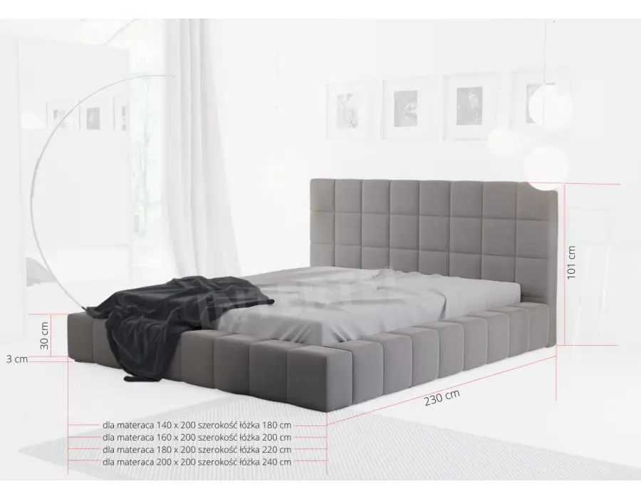 ROSE 3 łóżko tapicerowane 160x200