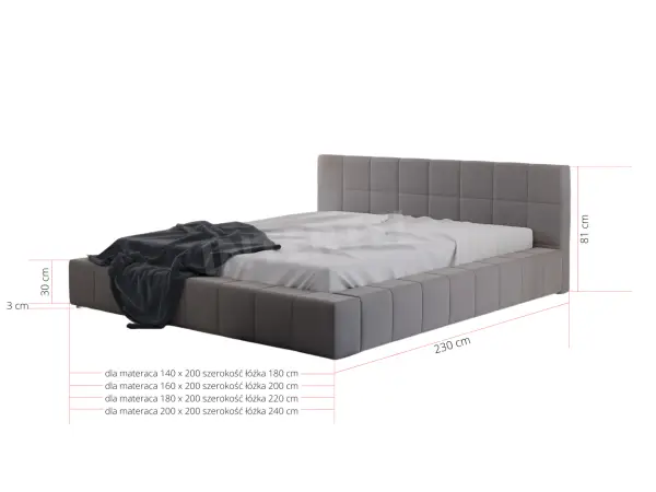 ROSE 3A łóżko tapicerowane 160x200