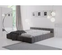 OD RĘKI ! ROSE 3B łóżko tapicerowane 160x200 o niskim zagłowiu w tkaninie RIVIERA 91 szare