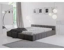 ROSE 3B łóżko tapicerowane 180x200 o niskim zagłowiu w tkaninie RIVIERA 91 szare