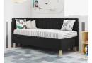 INTARO A9 pojedyncze łóżko z pojemnikiem 80x200, tapicerowane zagłowie i osłona boczna