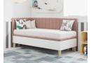 INTARO A9 pojedyncze łóżko tapicerowane z pojemnikiem 80x200, zagłowie i osłona boczna