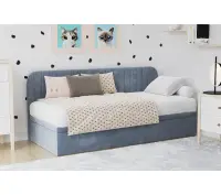 Pojedyncze, wygodne łóżko ANTOŚ 1R 100x200 tapicerowane z pojemnikiem