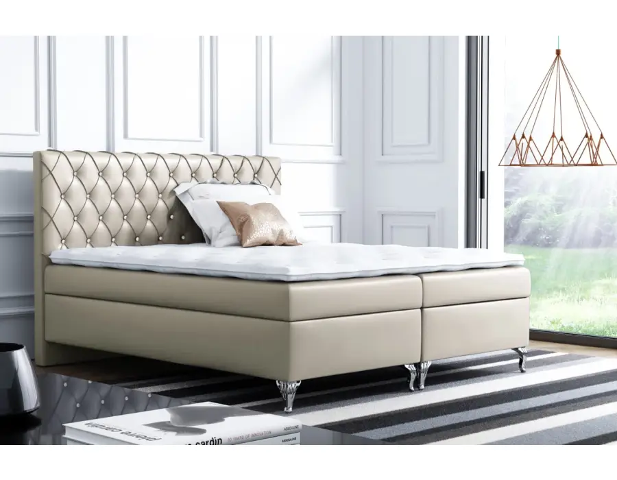 CRYSTAL łóżko kontynentalne 200 x 200 pikowane