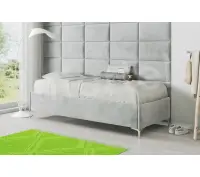 DIEGO SM 02 modne, pojedyncze łóżko tapicerowane 90x200 z pojemnikiem, stelażem metalowym