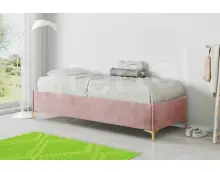 DIEGO SM 02 modne, pojedyncze łóżko tapicerowane 90x200 z pojemnikiem, stelażem metalowym