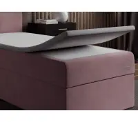 INTARO A10 pojedyncze łóżko kontynentalne z materacem 70x200, zagłowie tapicerowane z pionowymi przeszyciami, z pojemnikiem