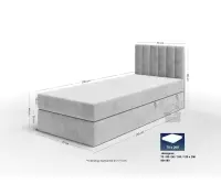 INTARO A10 łóżko kontynentalne 70x200 z materacem i pojemnikiem na ślizgach