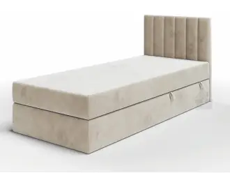 INTARO A10 łóżko kontynentalne 100x200 z materacem i pojemnikiem na ślizgach