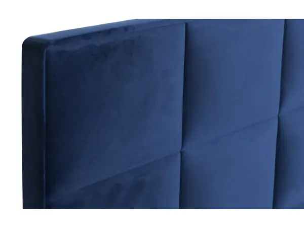 MEROO 4M łóżko kontynentalne 160x200 z pojemnikiem, wysokie zagłowie z przeszyciami, chromowane nóżki