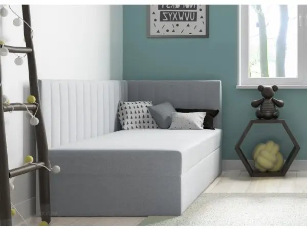 OD RĘKI ! INTARO A27 90x200 wygodne, młodzieżowe łóżko tapicerowane z materacem pocket clasic comfort