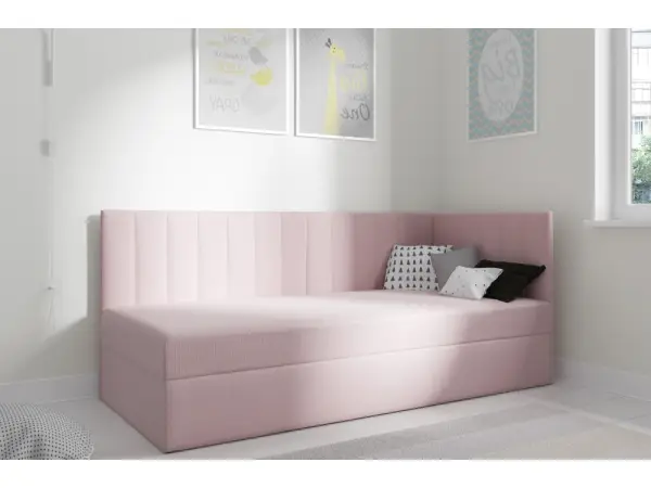 OD RĘKI ! INTARO A27 90x200 wygodne, młodzieżowe łóżko tapicerowane z materacem pocket clasic comfort