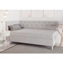 PRINCESS 2M łóżko tapicerowane 100x200 z kryształkami, materacem i pojemnikiem