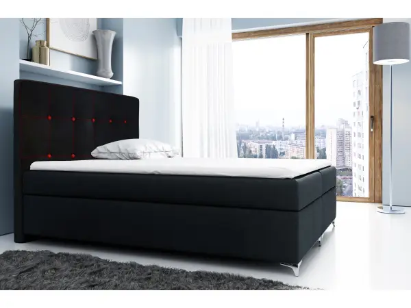 PARIS 1M łóżko kontynentalne 200x200 do sypialni z materacem i pojemnikiem
