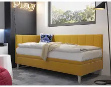 INTARO A9 pojedyncze łóżko tapicerowane z pojemnikiem 70x200,  zagłowie i osłona boczna