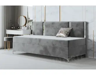 Łóżko glamour MEDIOLAN 3M tapicerowane 120x200 z materacem i pojemnikiem