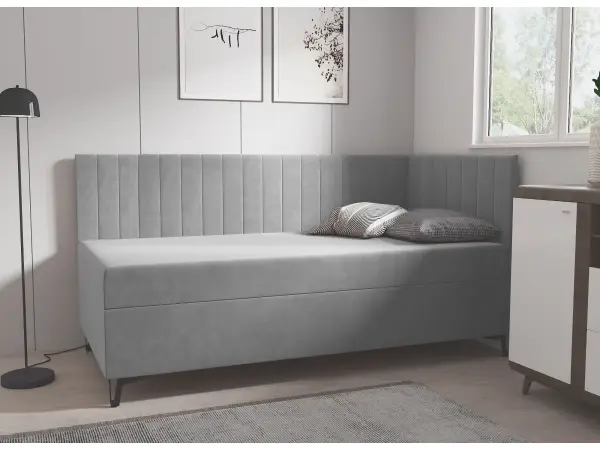 AMELIA 2M  łóżko z materacem 90x200,metalowa nóżka