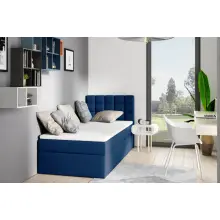 BEST 1M pojedyncze łóżko tapicerowane 80x200 z materacem i pojemnikiem