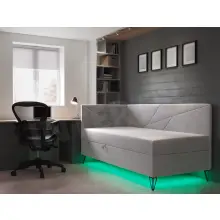 GEOMETRIC 3M łóżko tapicerowane młodzieżowe120x200 z LED RGB