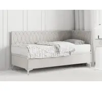DIANA 1R stylowe łóżko tapicerowane 90x200 z pojemnikiem, nóżki chrom