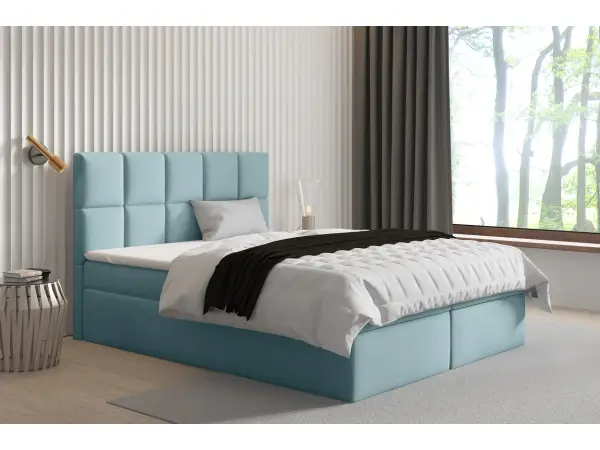 CLEO 1M wygodne  łóżko kontynentalne 200x200 z materacem i pojemnikiem