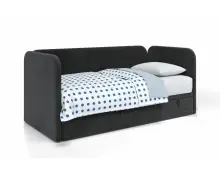 OLIVIER łóżko tapicerowane 90x200 z trzema zaokrąglonymi zagłówkami