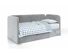 OLIVIER łóżko tapicerowane 120x200 z trzema zaokrąglonymi zagłówkami