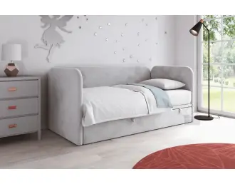 OLIVIER łóżko tapicerowane 80x180 z trzema zaokrąglonymi zagłówkami