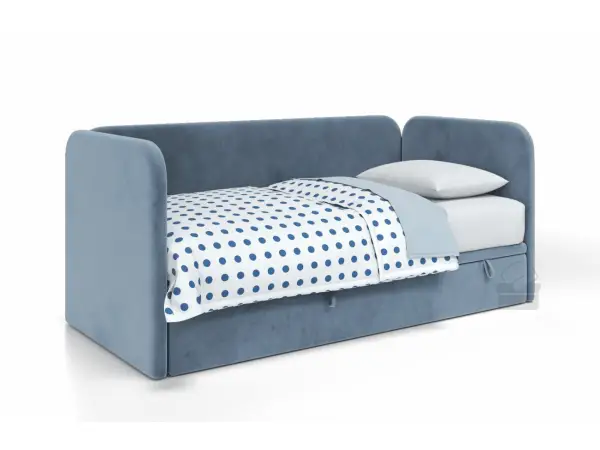 OLIVIER łóżko tapicerowane 80x200 z trzema zaokrąglonymi zagłówkami