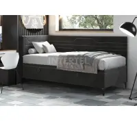 PLAY 1R pojedyncze, narożne łóżko tapicerowane 80x200 z pojemnikiem dla dziecka