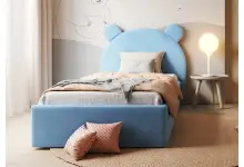 TEDI łóżko tapicerowane 90x200 z zagłówkiem o kształcie misia
