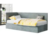 Łóżko narożne z pojemnikiem TOMAS 90x200 bez nóżek w tkaninie sztruks Lincoln
