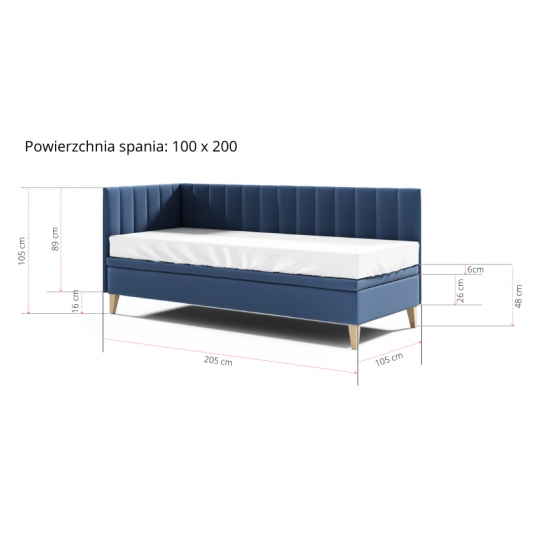 INTARO A9 łóżko z pojemnikiem 100x200