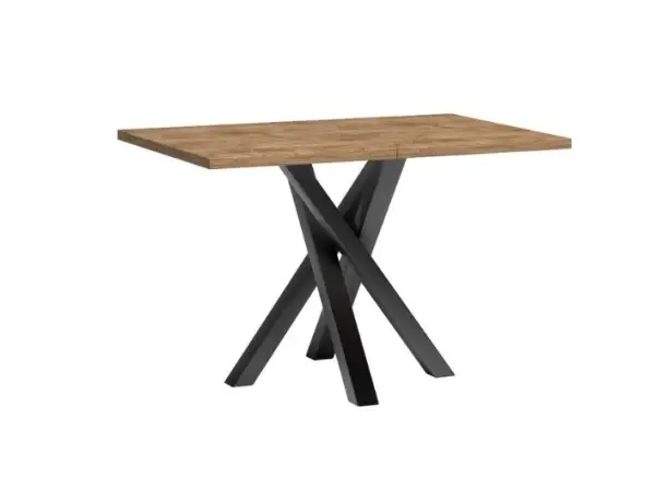 CALI C stół rozkładany 80x120-160 cm na czarnych metalowych nogach, blat kolory