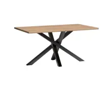 OD RĘKI ! CALI CN duży stół rozkładany 90x160-260 cm na czarnych metalowych nogach, blat  w kolorze sonoma