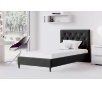 JASMINA łóżko tapicerowane 100x200 ze stelażem, zagłowie pikowane