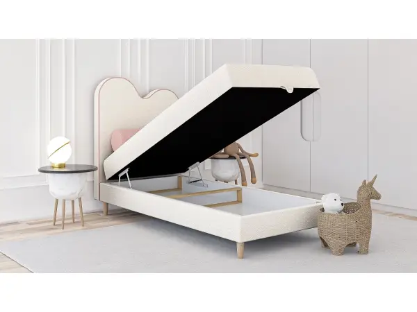 LARETTO T22 dziecięce łóżko kontynentalne 90x160  z zagłowiem w kształcie fali