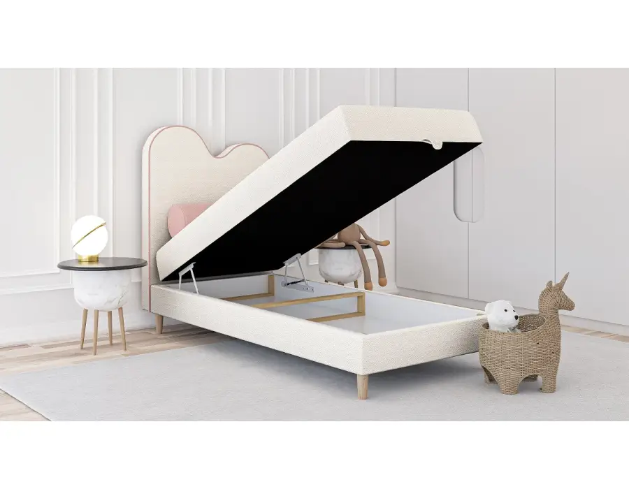 LARETTO T22 dziecięce łóżko kontynentalne 90x180  z zagłowiem w kształcie fali