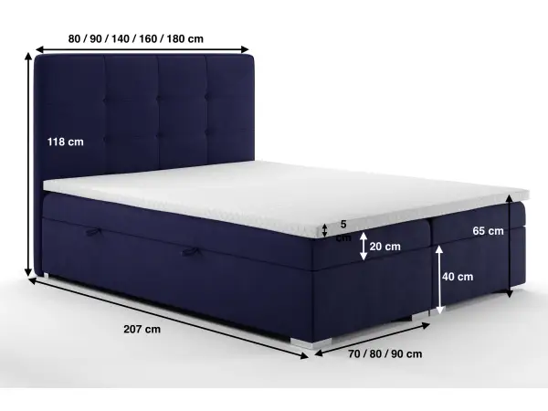 LARETTO T8 łóżko kontynentalne 180x200