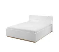 FUTURA FU-13 łóżko 160x200 z pojemnikiem na pościel i stelażem metalowym, biały/dąb riviera/biały połysk