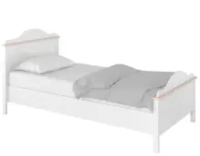 LUNA LN08 łóżko 90x200 z materacem biały / różowy