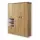 SIMI MS-01 szafa uchylna 3-drzwiowa, 2 szuflady biały alpejski / hikora naturalna