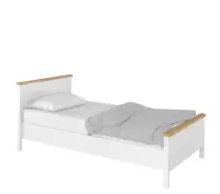 STORY SO08 łóżko 90x200 z materacem biały / dąb nash