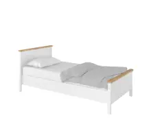 STORY SO08 łóżko 90x200 z materacem biały / dąb nash
