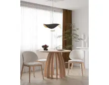 Zestaw dla trzech osób do jadalni: stół fornirowany MARCO STF 220 okrągły Ø 100 i drewniane krzesła tapicerowane MARCO 70 ( x3 szt. )