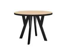 MARCO STL 191 nowoczesny stół z okrągłym blatem Ø 100 cm podstawa i obrzeże blatu czarne