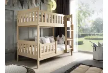KACPER 190 łóżko piętrowe drewniane z drabinką dla dzieci, sosna