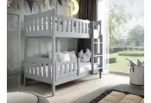 KACPER 160 łóżko piętrowe drewniane z drabinką dla dzieci, szare