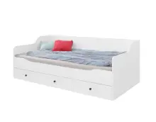 BERGAMO 13 łóżko 3S 90x200 ze stelażem biały lux /  biały połysk