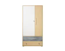 STEP ST1 szafa 2- drzwiowa z szufladami dąb biszkoptowy / biały lux / beton